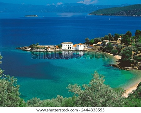 Pagasetic Gulf and beach, Tzasteni, Pelion, Greece, Europe Royalty-Free Stock Photo #2444833555