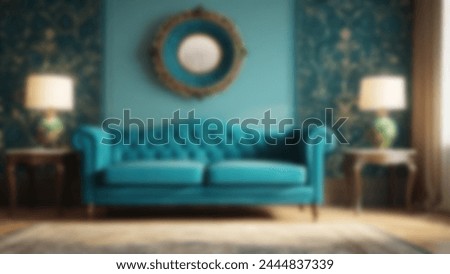 vintage interior design blurred background. Defocus abstract wallpaper of the living room decoration