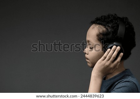 boy with headphones enjoying disco music with people stock image stock photo