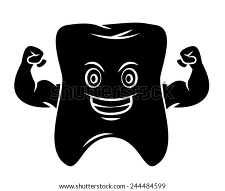 Black Silhouette : Tooth Mascot 