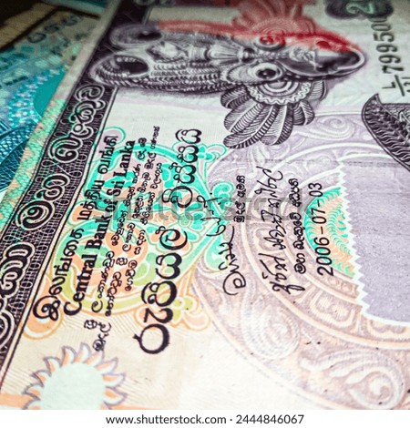 Isolated one photo of a valid currency note used in Sri Lanka.