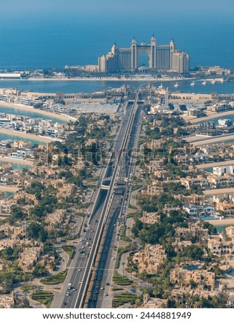 A picture of the Palm Jumeirah and the Atlantis, The Palm Hotel.