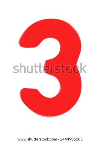 3 three magnetic letter with clipping path