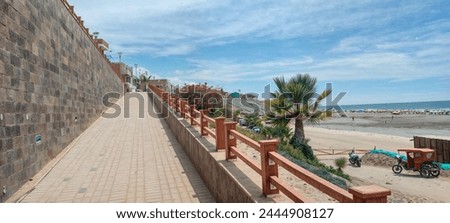 Panoramic view of the beach boardwalk