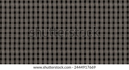 black checkered fabric textured background. White lines. Useful for your design works. Fabric texture for furniture.
