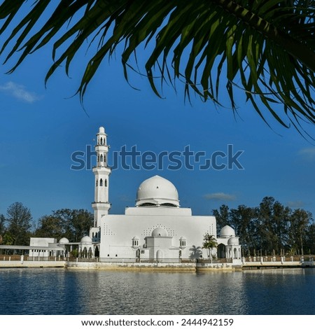 Beautiful Mosque on the water, known as floating  mosque in Kuala Terengganu MALAYSIA,
