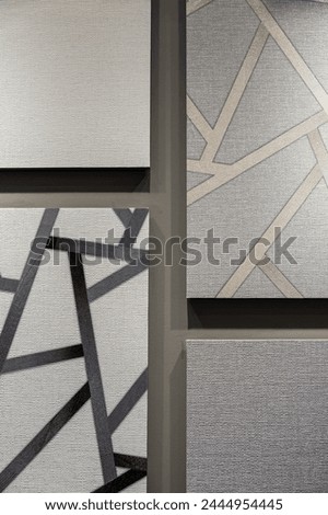 Wallpaper design, abstract background of art framed in minimalism style grunge paint brush texture set on wall, mockup idea.