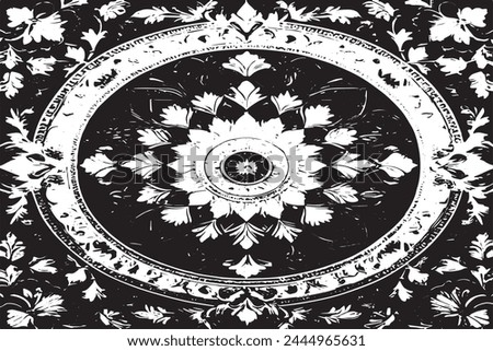 vector of black and white seamless pattern of luxury carpet monochrome texture for background texture and print