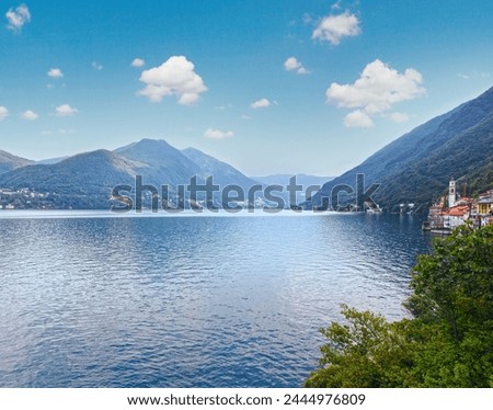 Alpine Lake Como summer evening view (Italy)