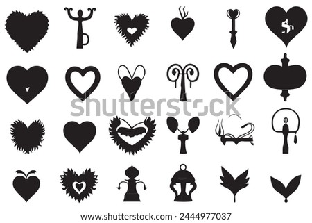 love silhouette vectore design bundle set