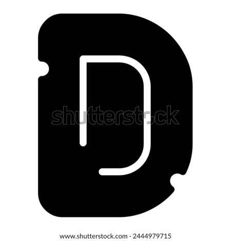 D letter alfabet typeface, vector graphics. Mice cheese uppercase font