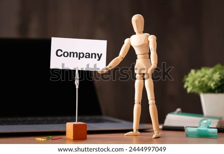 There is word card with the word Company. It is as an eye-catching image.