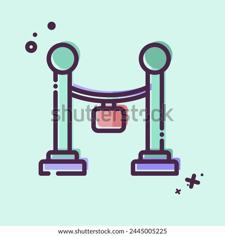 Icon Barrier Rope. related to Entertainment symbol. MBE style. simple design illustration