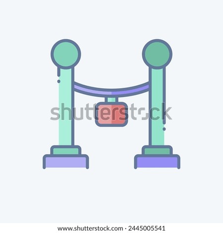 Icon Barrier Rope. related to Entertainment symbol. doodle style. simple design illustration