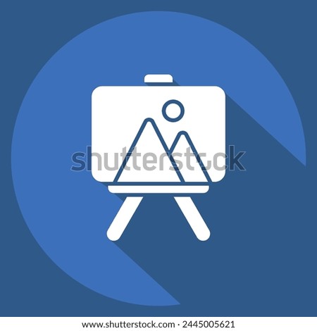 Icon Easel. related to Entertainment symbol. long shadow style. simple design illustration