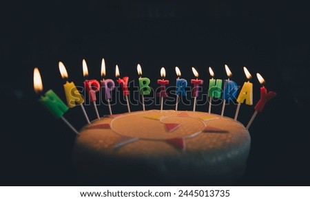 Cake, Candles, Birthday cake image.