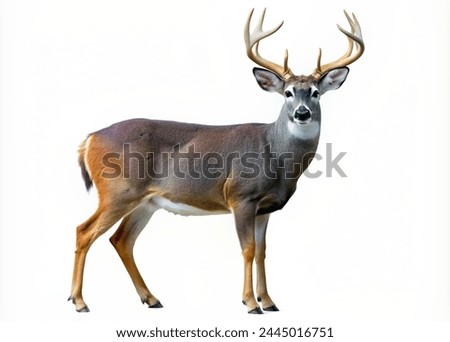 buck deer isolated on white