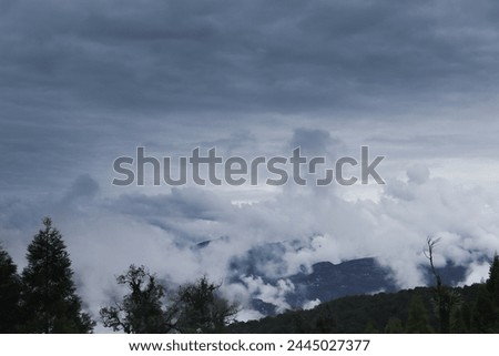 Ocean of clouds from the top of mountain. Picture was captured on 13th of August, 2023 from India
