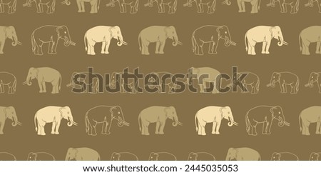 Vector seamless pattern with elephant. Can be used for, wallpaper, pattern fills, web page background, surface textures