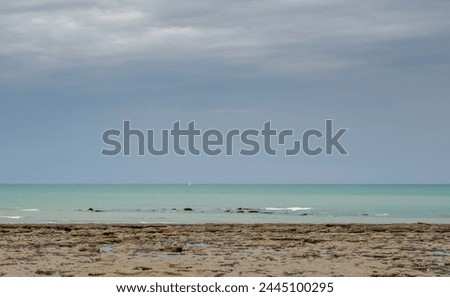 Seascape. The sea coast between Audresselles and Ambleteuse. Waters of the English Channel - The La Manche Channel. France.