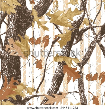 Elegant Leaf seamless pattern with tree branches leaves pattern in doodles style endless print.