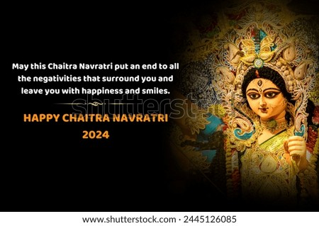 Happy Chaitra Navratri! May this auspicious occasion bring peace, prosperity, and joy to your life. Royalty-Free Stock Photo #2445126085
