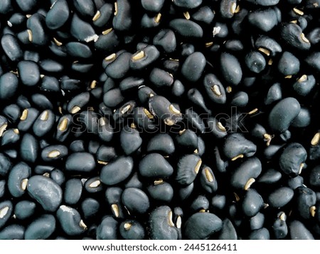 Close-up of beautiful black bean seeds.
