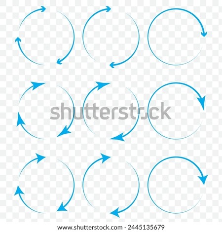 Circular design. Rotate circle symbol. Circle of arrows. Recycle icon vector set. Vector illustration. Stock image. EPS 10.