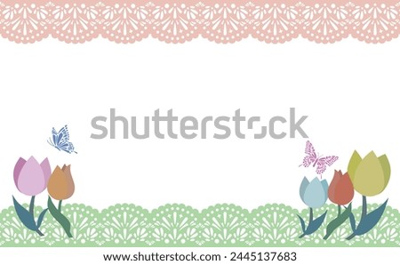 Clip art of tulip and butterfly