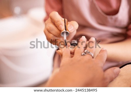 Manicure and applying nail polish 