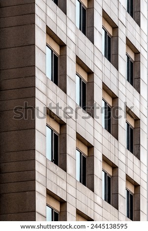 Architecture details. Modern building facade. Real estate exterior. Urban wall design
