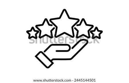 Five stars, hand lines icon.Feedback, review, evaluation customer. Premium quality. rating star. Vector illustration
