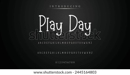 Playful cartoon Font, funky typeface for joyful brings life designs like children's artwork, birthday invitations, playful branding, and carnival typography. Vector typeset Royalty-Free Stock Photo #2445164803