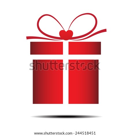 The red gift box on a white background