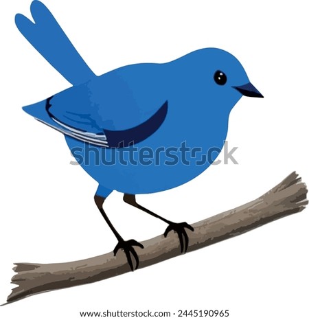 a illustrated blue bird. a bird vector