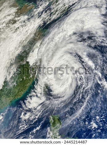 Typhoon Haiyan 25W northeast of Taiwan. Typhoon Haiyan 25W northeast of Taiwan. Elements of this image furnished by NASA.