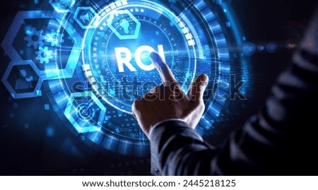 ROI Return on investment financial growth concept. Business, Technology, Internet and network concept.