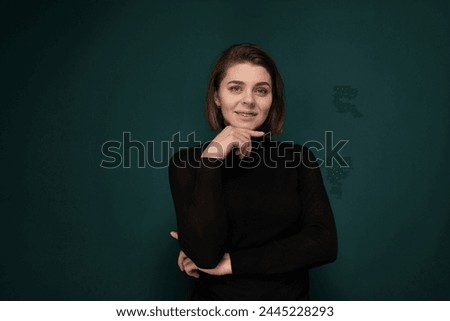 Woman in Black Shirt Posing for Picture