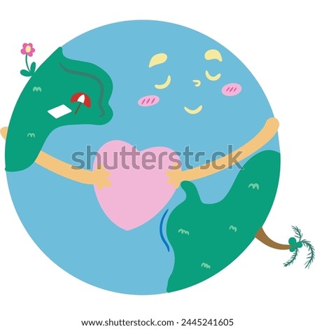 EPS file 3000*3000 300 dpi. A paper cutout expressing affection, appreciation, and respect for the Earth and its natural wonders to convey a message of love and stewardship. Royalty-Free Stock Photo #2445241605