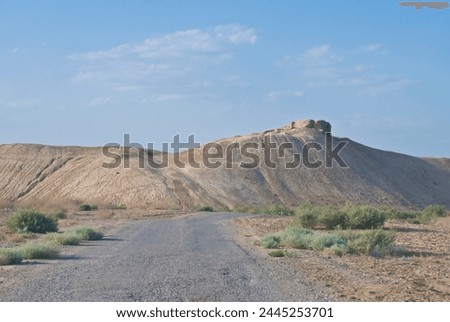 The city walls of the ancient city Merv, UNESCO World Heritage Site, Turkmenistan, Central Asia, Asia Royalty-Free Stock Photo #2445253701