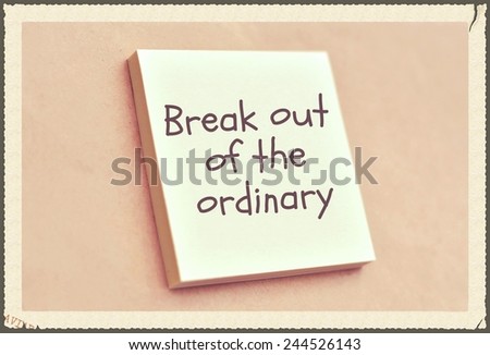 Text break out of the ordinary on the short note texture background