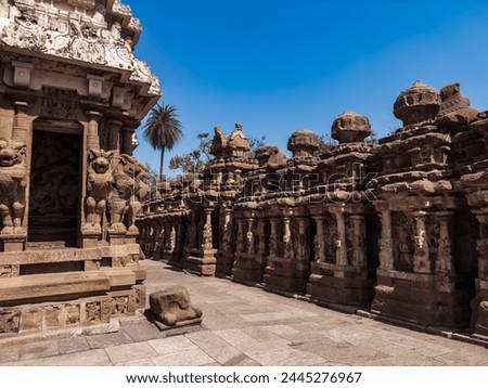 The Kailasanathar Temple also referred to as the Kailasanatha temple, Kanchipuram, Tamil Nadu, India. It is a Pallava era historic Hindu temple. Royalty-Free Stock Photo #2445276967