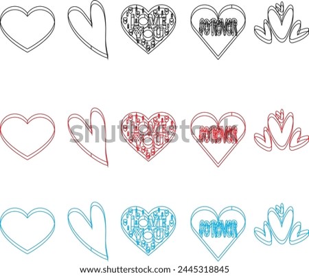 heart illustration.heart design icon flat.Modern flat valentine love 