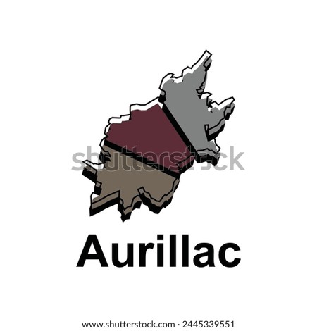 vector map of Aurillac colorful design, illustration design template on white background