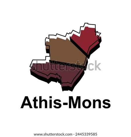 vector map of Athis Mons colorful design, illustration design template on white background