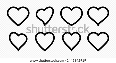 Vector isolated Hearts icon set