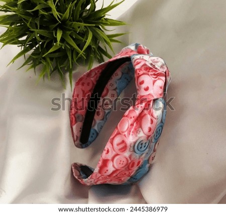 Handmade fabric knotted headband- Button prints