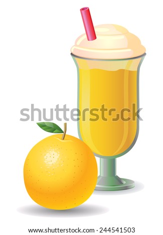 Orange fruit shake vector