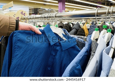 Casual clothes. Shirt. Clothing stores. Textile industry. Retail trade.