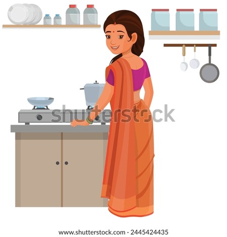 Woman Cooking In Kitchen, woman preparing food